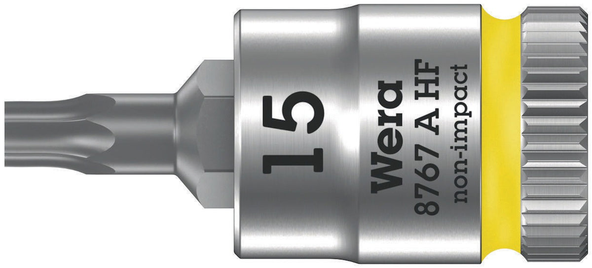 WERA Steckschlüsseleinsatz 8767 A HF TORX® 1/4 Zoll T10, 28 mm, mit Haltefunktion