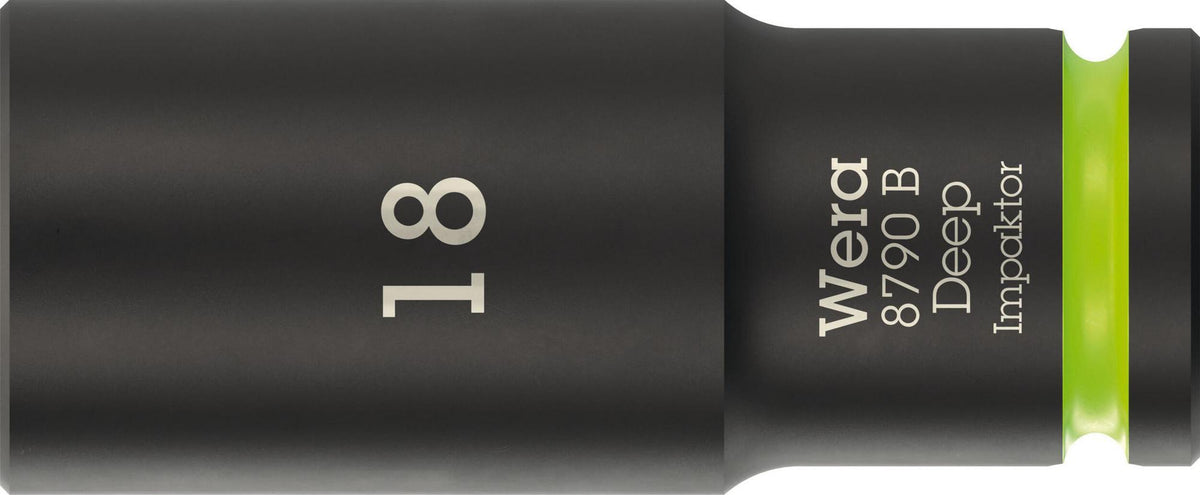 WERA Steckschlüsseleinsatz 8790 B Impaktor Deep 3/8 Zoll, 1 Zoll, 63 mm – Schlagschrauberfest