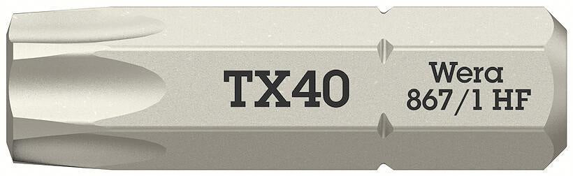 WERA Bit 867 TORX® HF 1/4 Zoll TX 10, 25 mm, mit Farbleitsystem, 10er-Pack