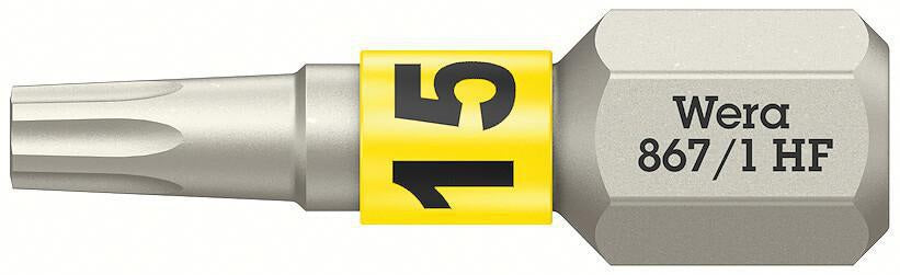 WERA Bit 867 TORX® HF 1/4 Zoll TX 10, 25 mm, mit Farbleitsystem, 10er-Pack