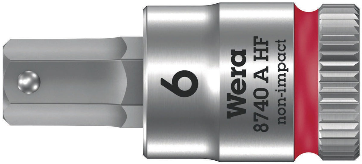 WERA Steckschlüsseleinsatz 8740 A HF 1/4 Zoll SW 5/16 Zoll mit Haltefunktion und Farbleitsystem
