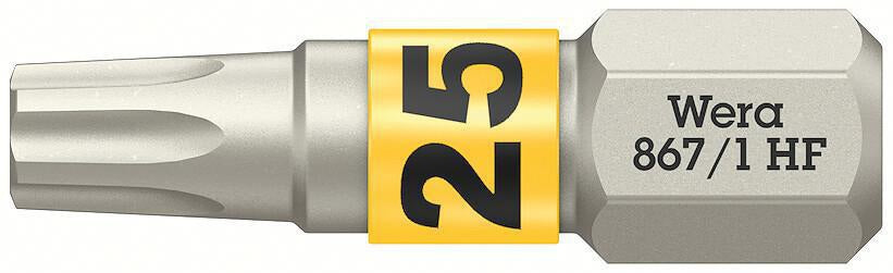 WERA Bit 867 TORX® HF 1/4 Zoll TX 10, 25 mm, mit Farbleitsystem, 10er-Pack