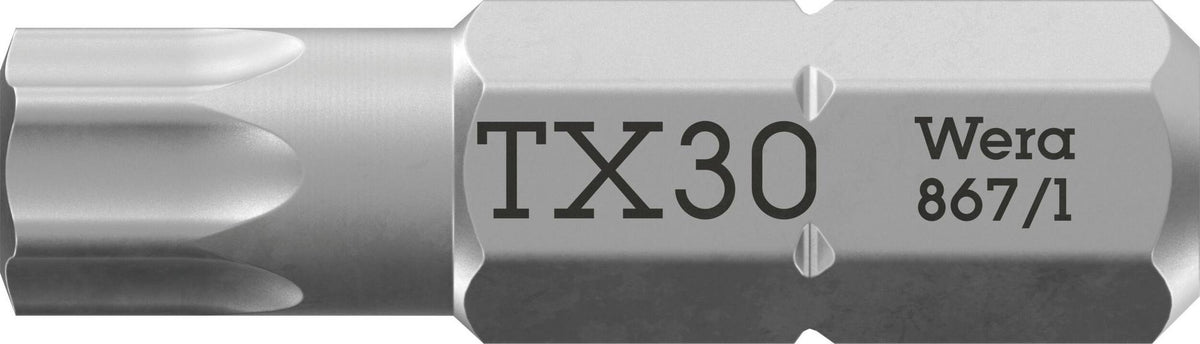 Wera Bit 867/1 Z TX6 TORX® 25 mm 1/4"-Sechskant CV-Molybdän zähhart 10 Stück