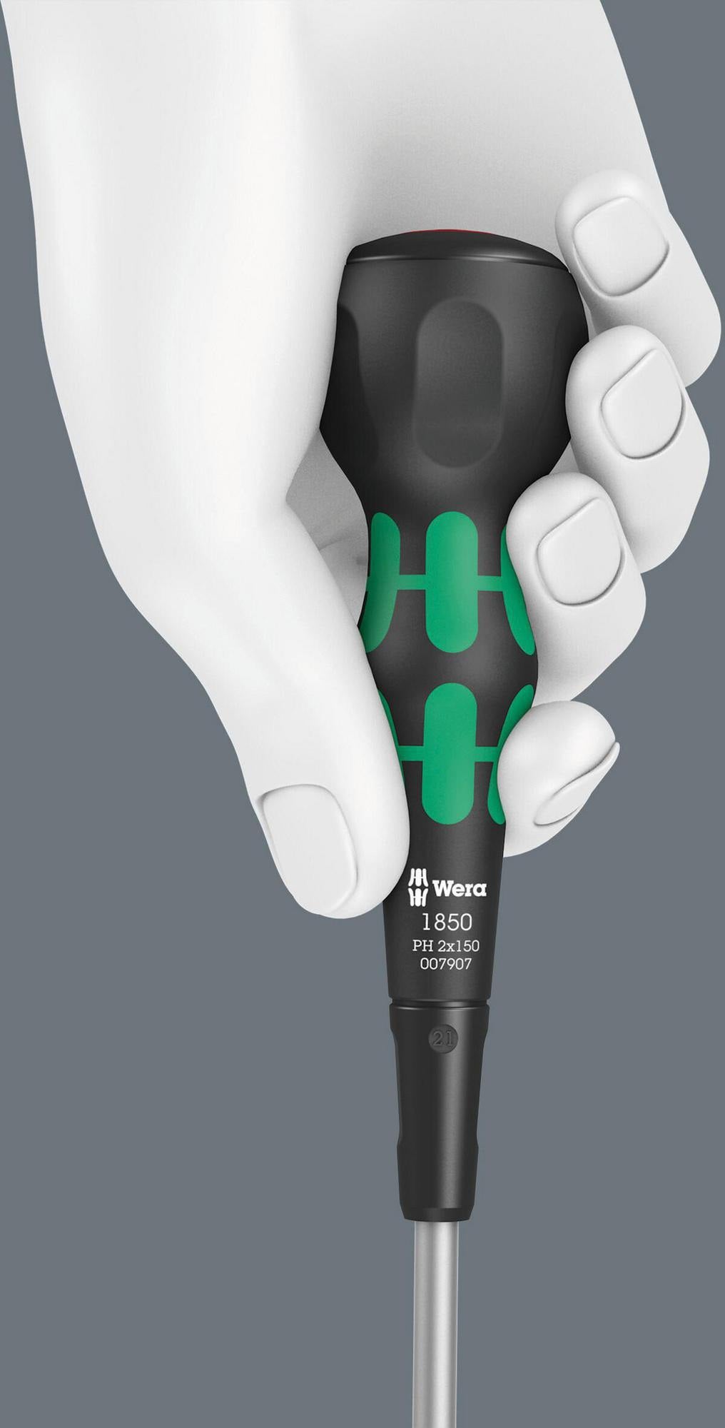 WERA Schraubendreher 1850 PH PH 1 Kreuzschlitz mit Lasertip und Kraftform Ball-Grip