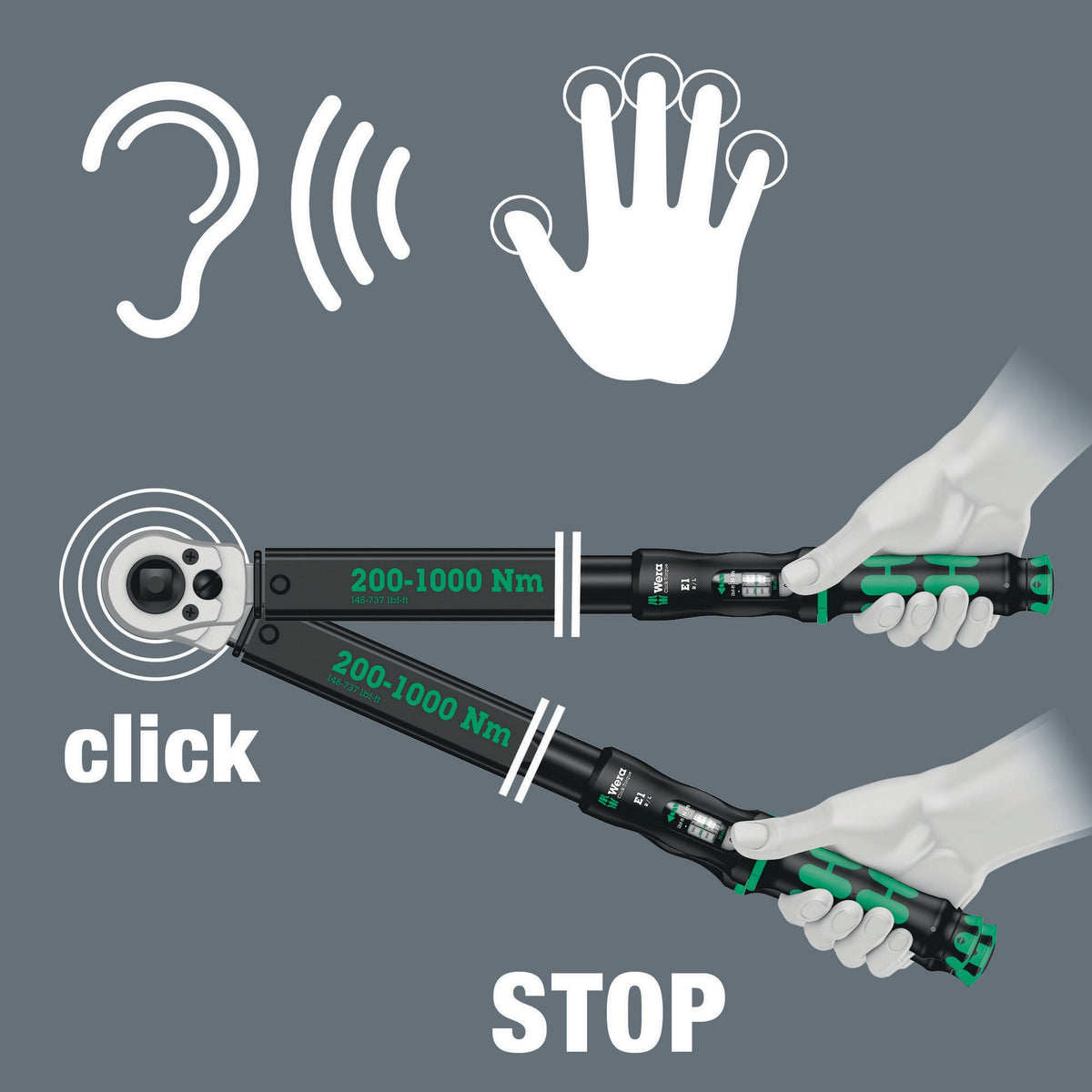 WERA Drehmomentschlüssel Click-Torque C 2 Push 1/2 Zoll 20-100 Nm