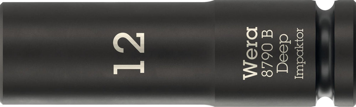 WERA Steckschlüsseleinsatz 8790 B Impaktor Deep 3/8 Zoll, 1 Zoll, 63 mm – Schlagschrauberfest