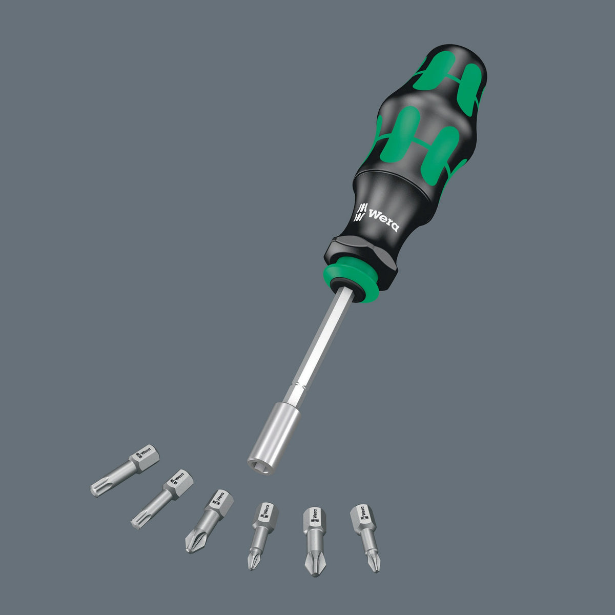 WERA Magazinbithalter KK 28 8-teilig Schlitz/PH/PZD mit integriertem Magazin und Teleskopklinge