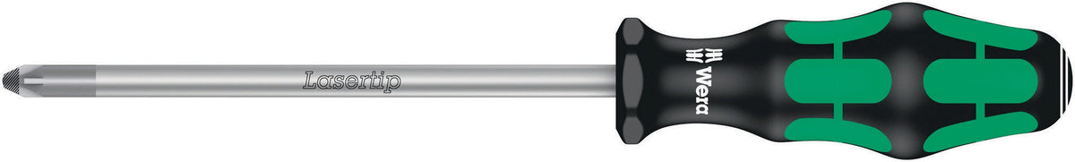 WERA Schraubendreher 355 PZ PZD 0 mit 2K-Kraftform-Griff und Rundklinge, 60 mm
