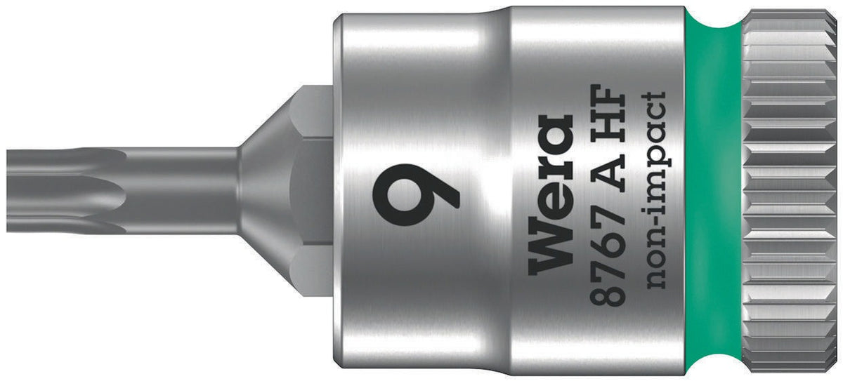 WERA Steckschlüsseleinsatz 8767 A HF TORX® 1/4 Zoll T10, 28 mm, mit Haltefunktion