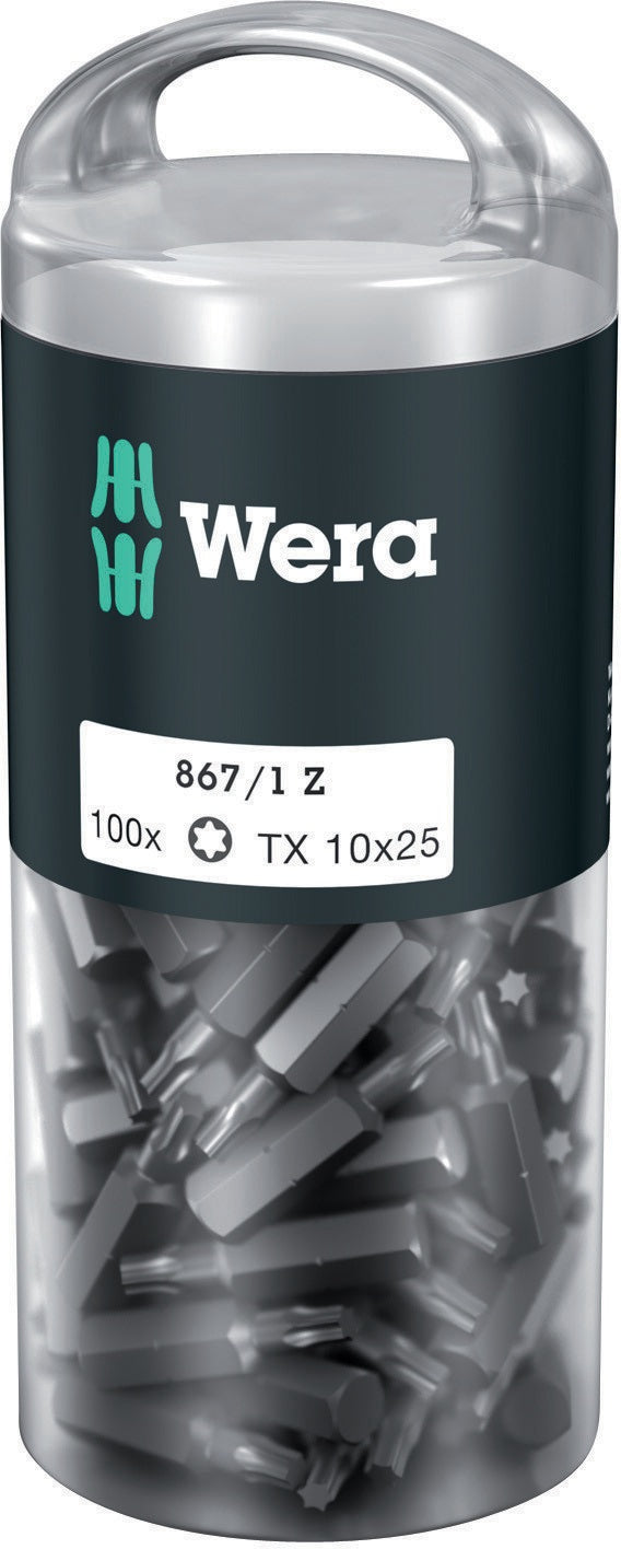 WERA Bitgroßpackung 851/1 Z PH 2, 100 Stück, 1/4 Zoll, 25 mm, DIN ISO 1173