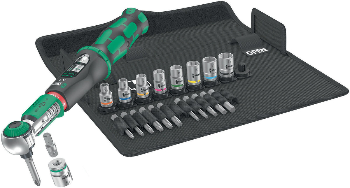 WERA Drehmomentschlüsselset Safe-Torque 10-tlg. 2-12 Nm 1/4 Zoll mit Überrutschmechanismus