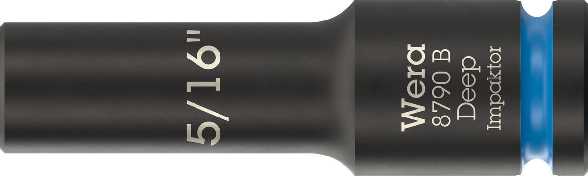 WERA Steckschlüsseleinsatz 8790 B Impaktor Deep 3/8 Zoll, 1 Zoll, 63 mm – Schlagschrauberfest