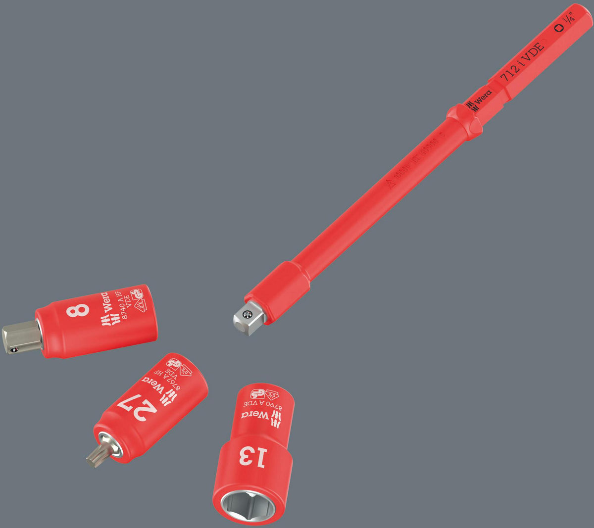 WERA VDE Wechselklingen-Adapter für Steckschlüsseleinsätze 1/4" x 154 mm, isoliert bis 1000 V