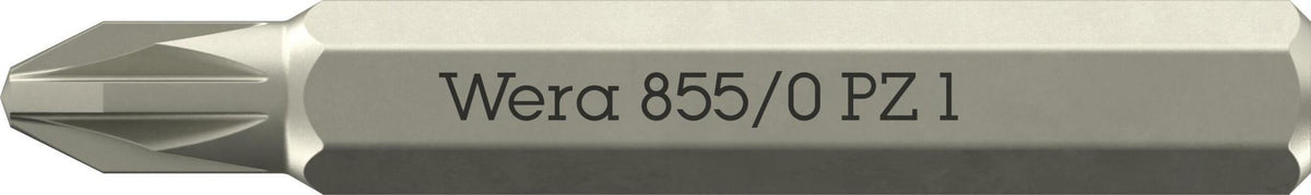 WERA Bit 855/0 Micro PZ 0, 30 mm, Pozidriv, 4 mm Sechskant