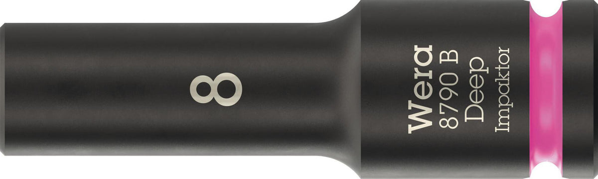 WERA Steckschlüsseleinsatz 8790 B Impaktor Deep 3/8 Zoll, 1 Zoll, 63 mm – Schlagschrauberfest