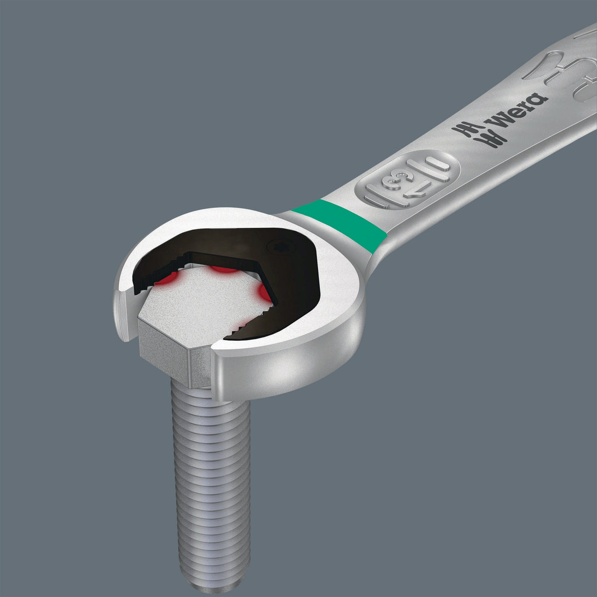 WERA Doppelmaulschlüssel 6002 Joker 10x13 mm – matt verchromt mit Haltefunktion