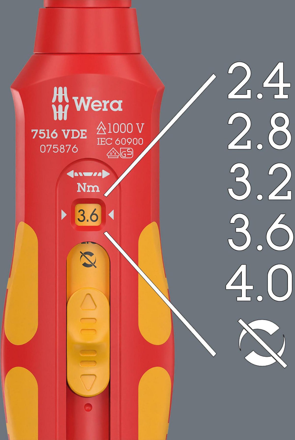 WERA Drehmomentschraubendreher 7508 VDE Kraftform Safe-Torque Speed 9 mm mit 5 Drehmomentstufen