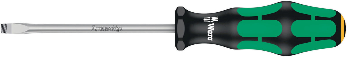 WERA Schlitzschraubendreher 334 mit Lasertip-Spitze, 5 mm Klinge, 2K-Griff, 100 mm