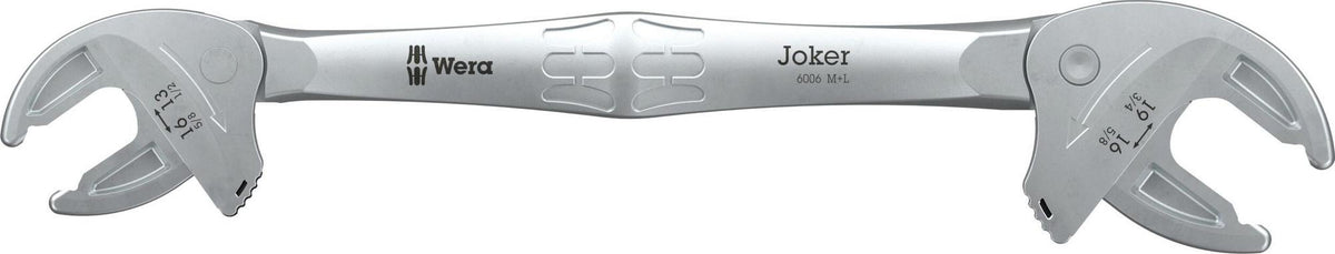 WERA Doppelmaulschlüssel 6006 Joker M/L – Selbstjustierend mit Ratschenfunktion, 13–19 mm