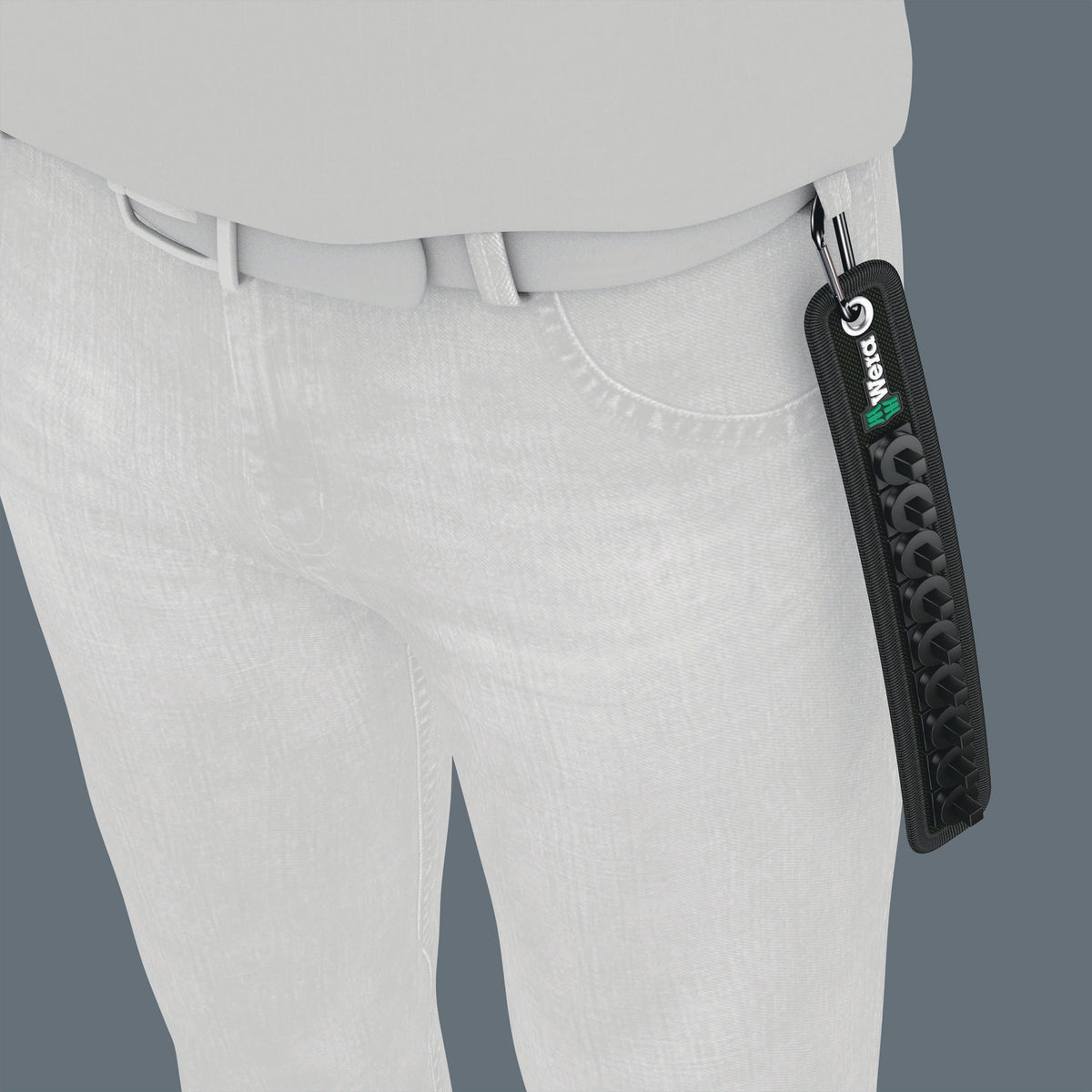 Wera Textilgurt Belt A 9teilig für 1/4" Nüsse mit Klettstreifen und Karabinerhaken