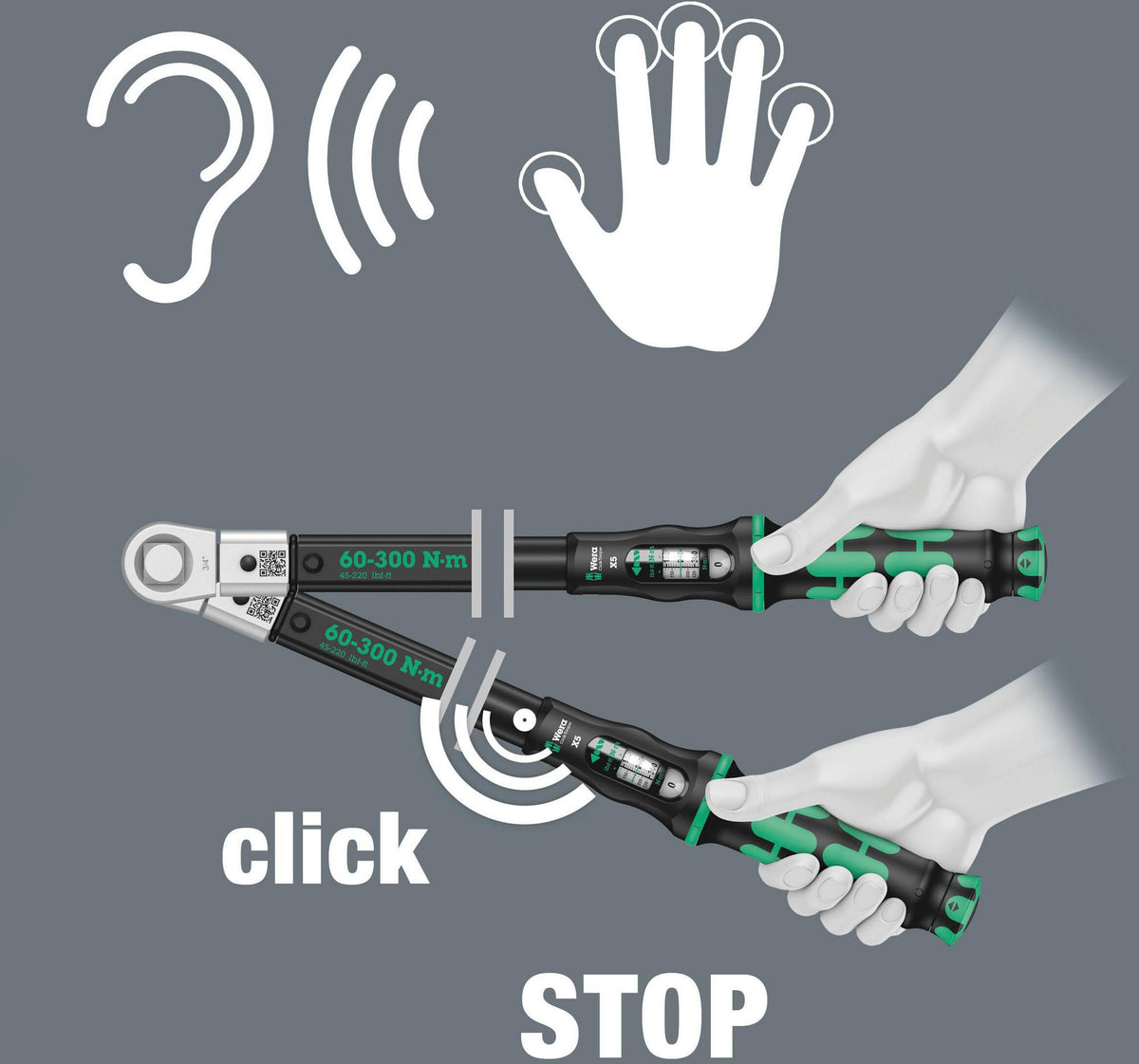 WERA Drehmomentschlüssel Click-Torque X 1, 2,5-25 Nm, 9x12 mm, automatisch auslösend, ±4 % Genauigkeit