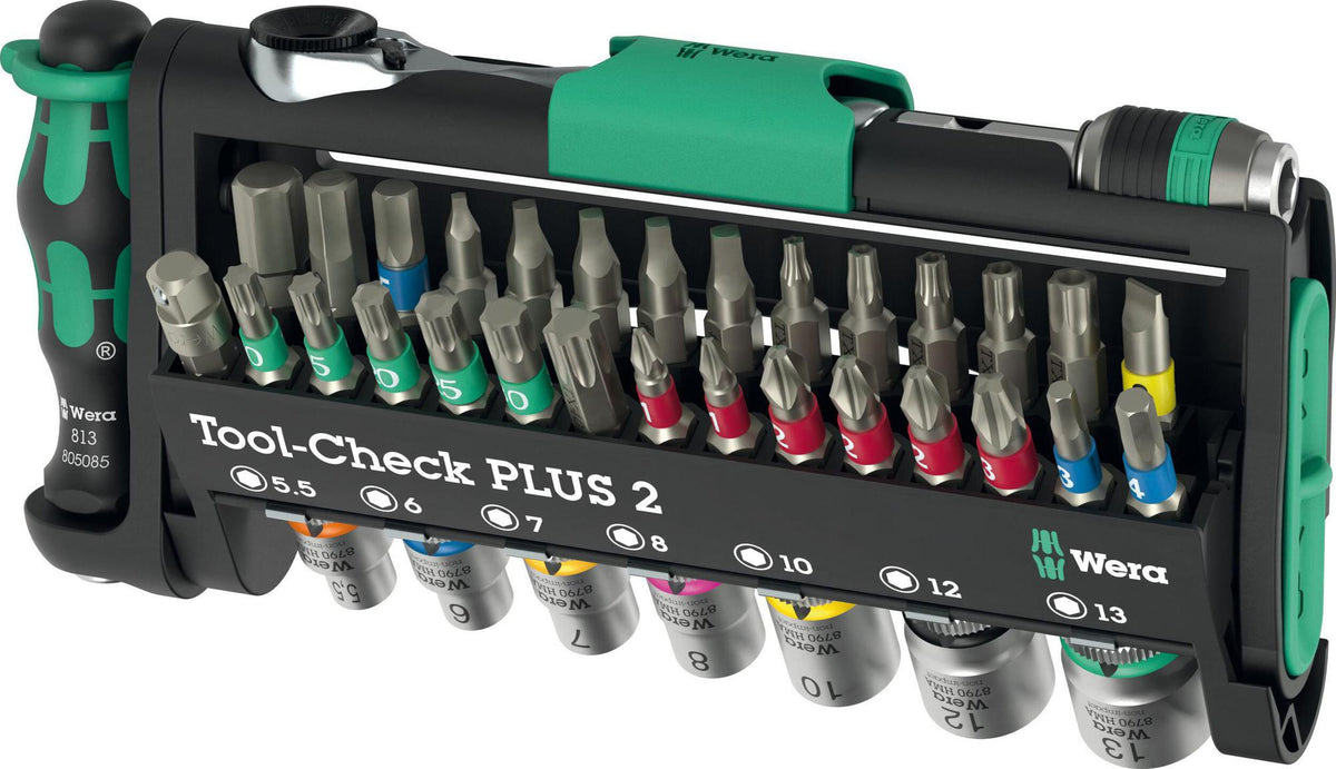 WERA Tool Check Plus 2 Bit- und Steckschlüsselset 39-teilig mit Bit-Ratsche