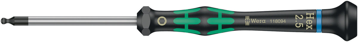 WERA Elektronikerschraubendreher 2052 Kugelkopf 1,5 mm Innensechskant ESD