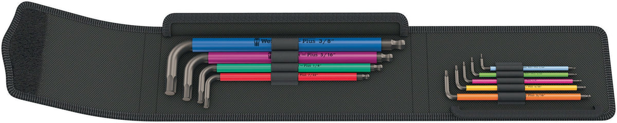 WERA Winkelschraubendrehersatz 950/9 Hex-Plus Multicolour Imperial 1, 9-teilig zöllig