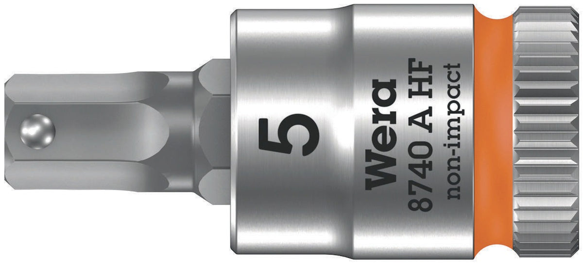 WERA Steckschlüsseleinsatz 8740 A HF 1/4 Zoll SW 5/16 Zoll mit Haltefunktion und Farbleitsystem