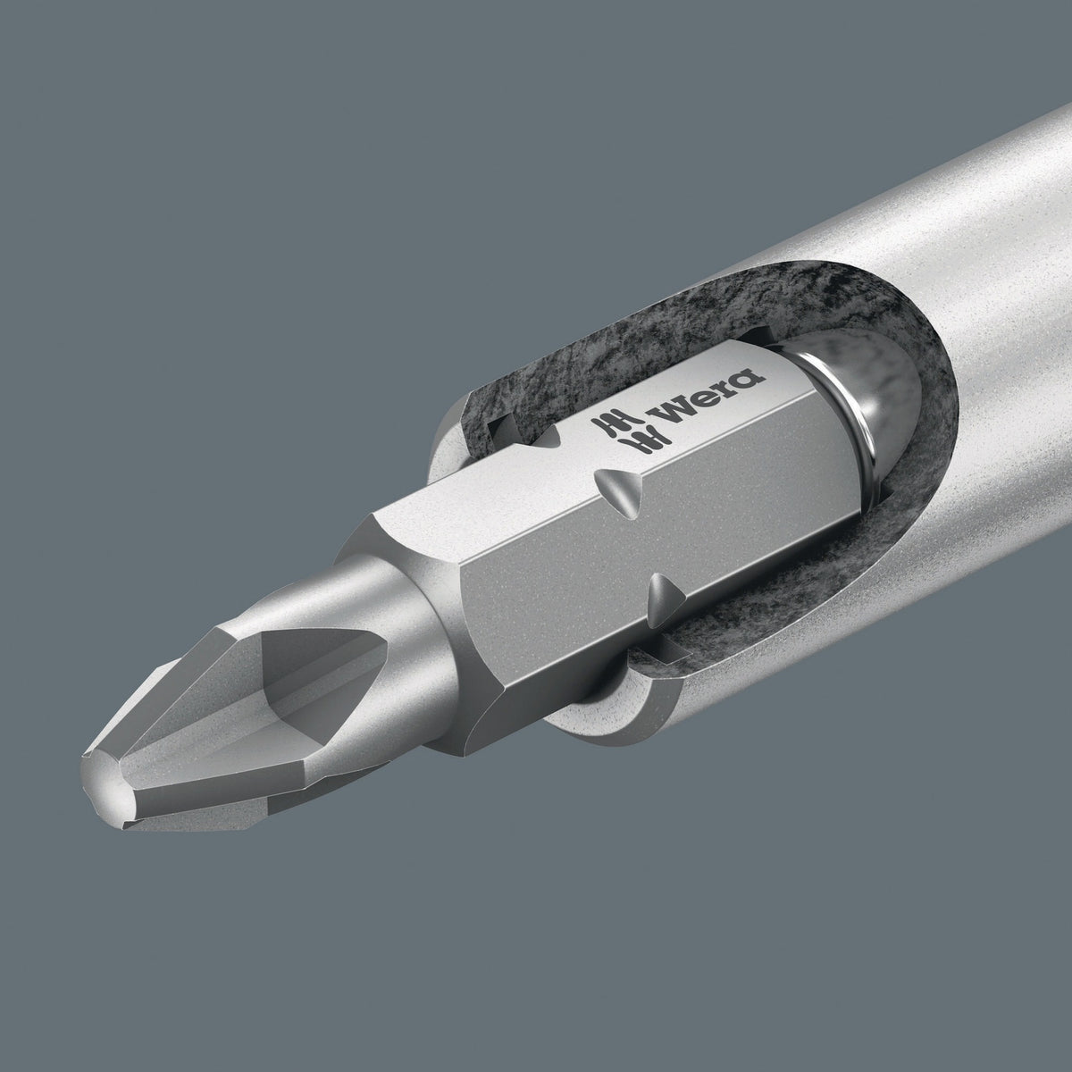 WERA Magazinbithalter KK 27 Set 7-teilig mit Bitmagazin, magnetischer Aufnahme und Kraftform-Griff