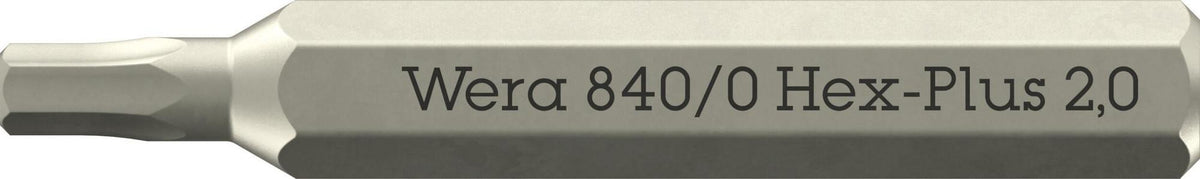 WERA Bit 840/0 Micro 0,9 mm – Hex-Plus Innensechskant-Bit, 30 mm Länge, 10er-Pack