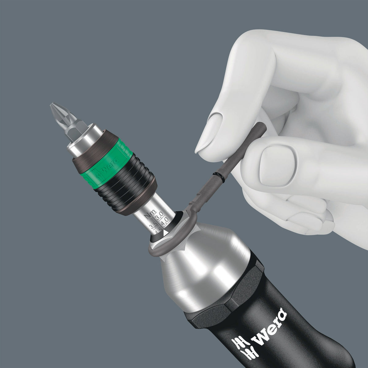 WERA Drehmomentschraubendreher 7442, 3-6 Nm, Rapidaptor, Kraftform-Pistolengriff