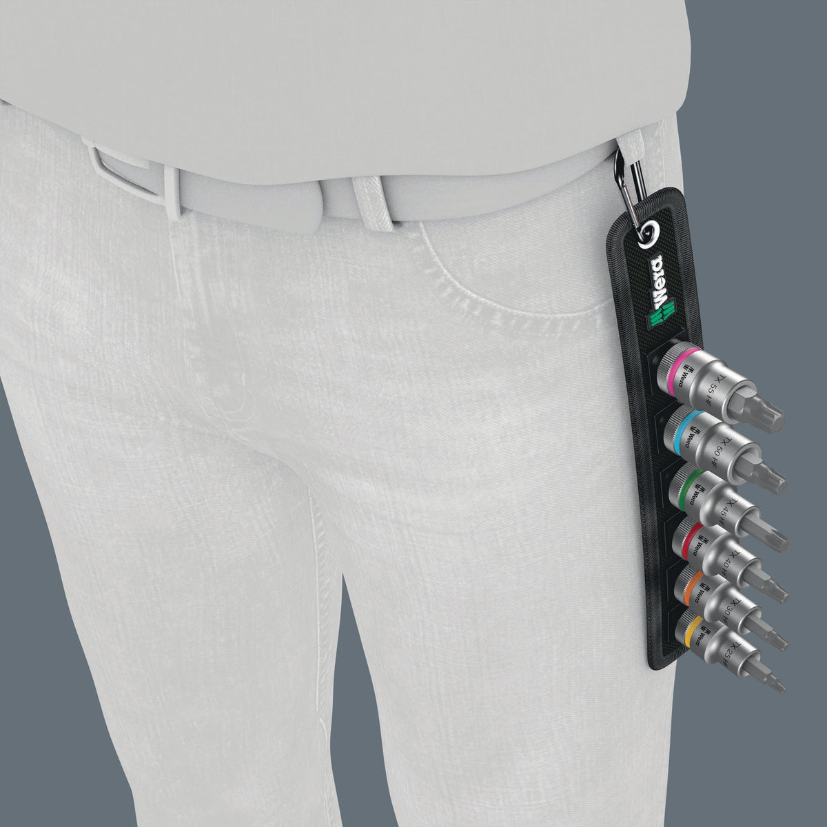 WERA Steckschlüsselsatz Belt C 1 Zyklop 7-teilig 1/2 Zoll 10-19 mm mit Textilgurt
