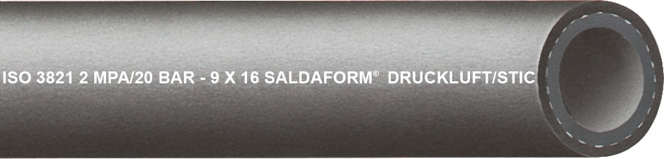 TEGUMA Argonschlauch SALDAFORM® Schwarz ID 6,3 mm – 40 m Rolle, EPDM, 20 bar