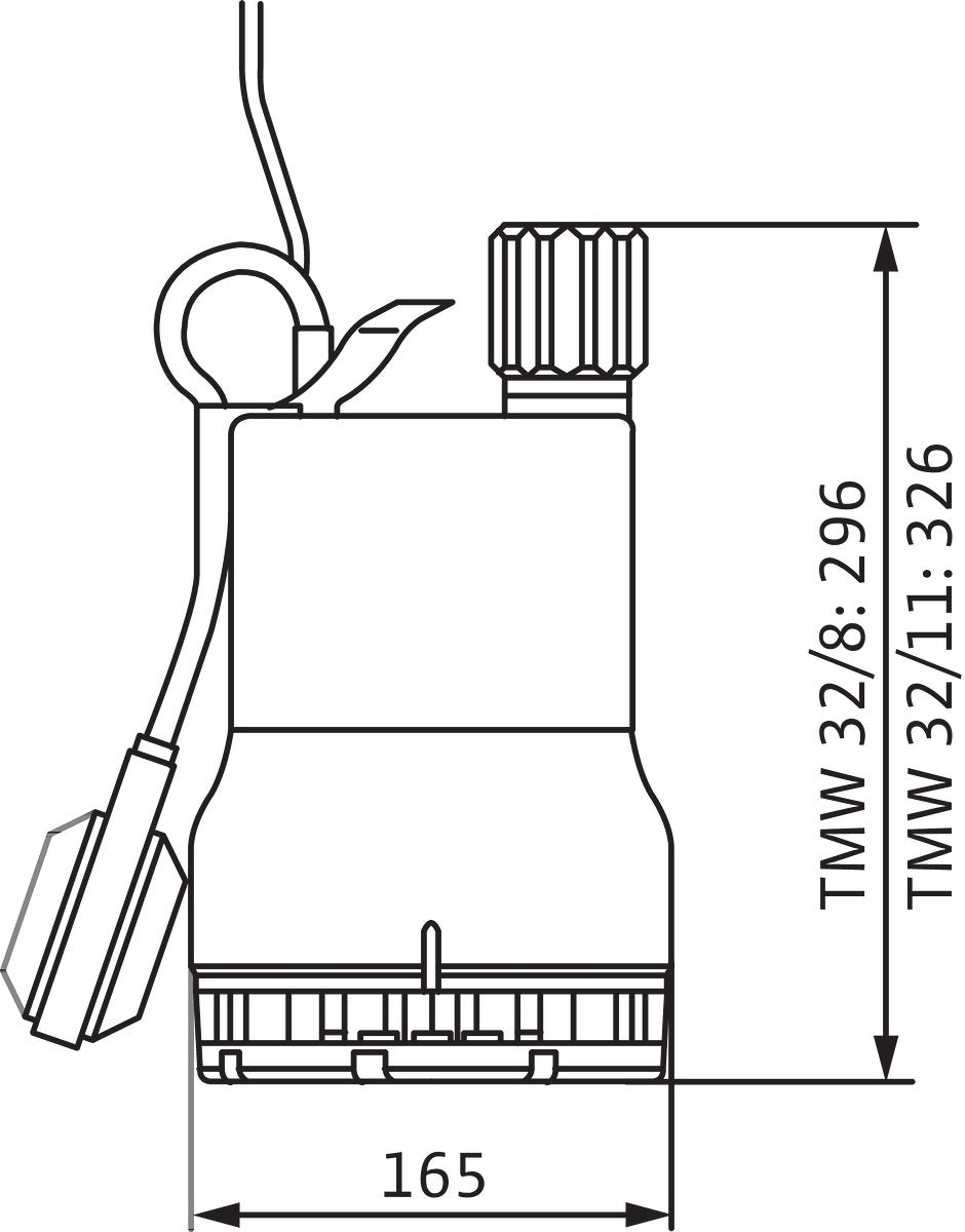 Wilo Schmutzwasser-Tauchmotorpumpe Drain TMW 32/8 – 0,37 kW, 230 V, mit Schwimmerschalter