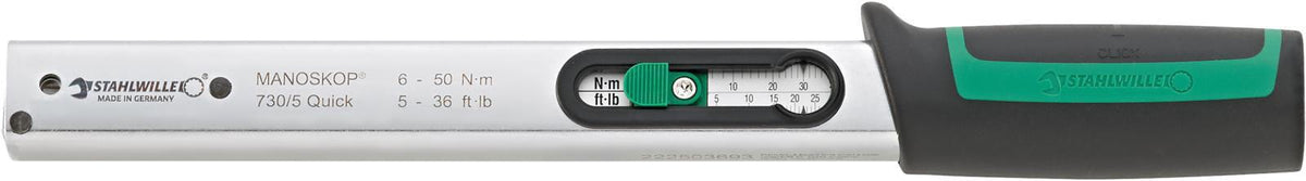 STAHLWILLE Drehmomentschlüssel 730/5 Quick 6-50 Nm 9x12mm mit Zertifikat
