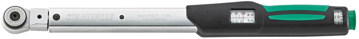 STAHLWILLE Drehmomentschlüssel 730NR/10QR FK 1/2 Zoll 20-100 Nm mit Kalibrierzertifikat