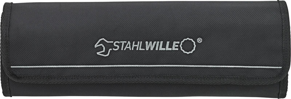 STAHLWILLE Maulringratschenschlüssel-Satz 17F/5, 5-teilig, SW 8-19 mm, flache Ausführung, 72 Zähne, in Rolltasche
