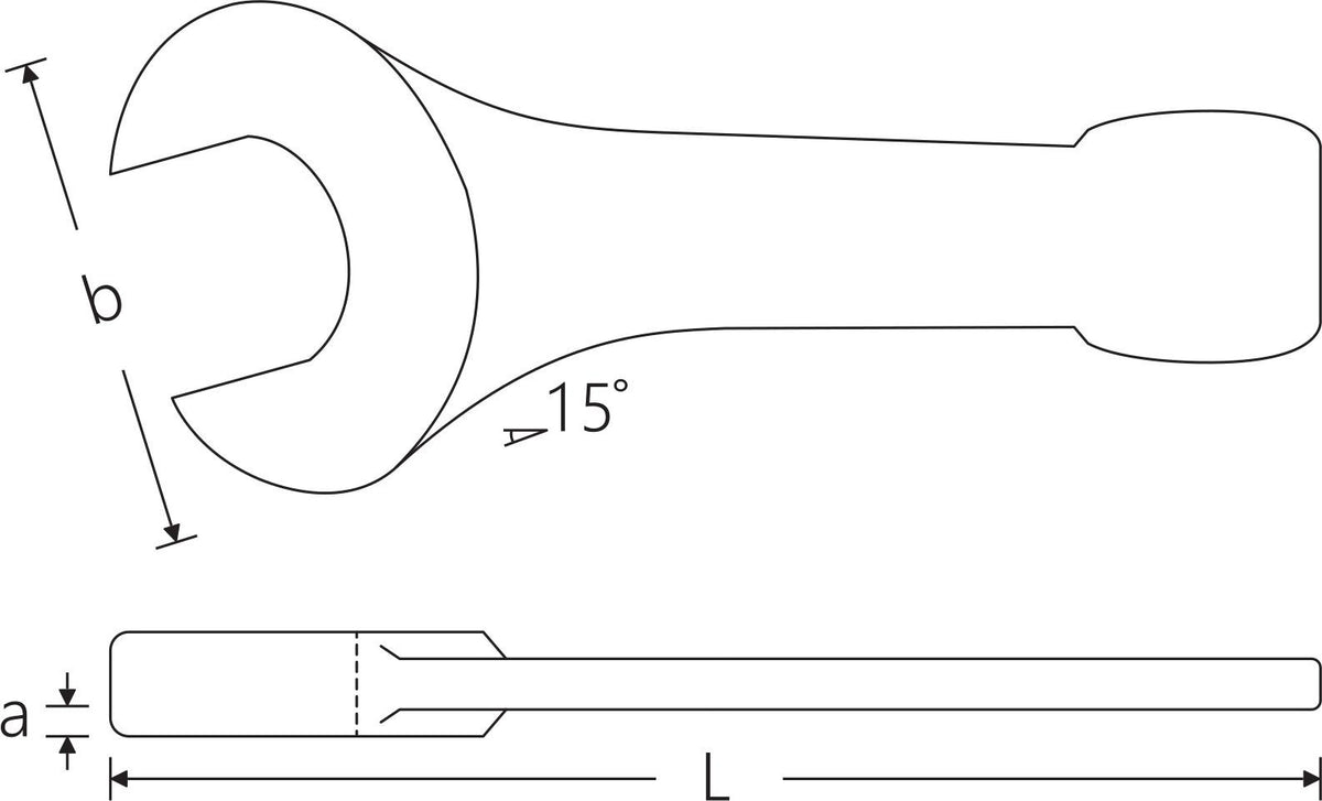 STAHLWILLE Schlagmaulschlüssel 4204 SW 27 mm – Chrom-Alloy-Stahl, Maulstellung 15°
