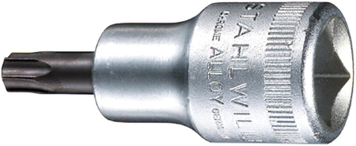 STAHLWILLE Steckschlüsseleinsatz 1/2 Zoll TX T20, 55 mm, Chrom-Alloy-Stahl, verchromt