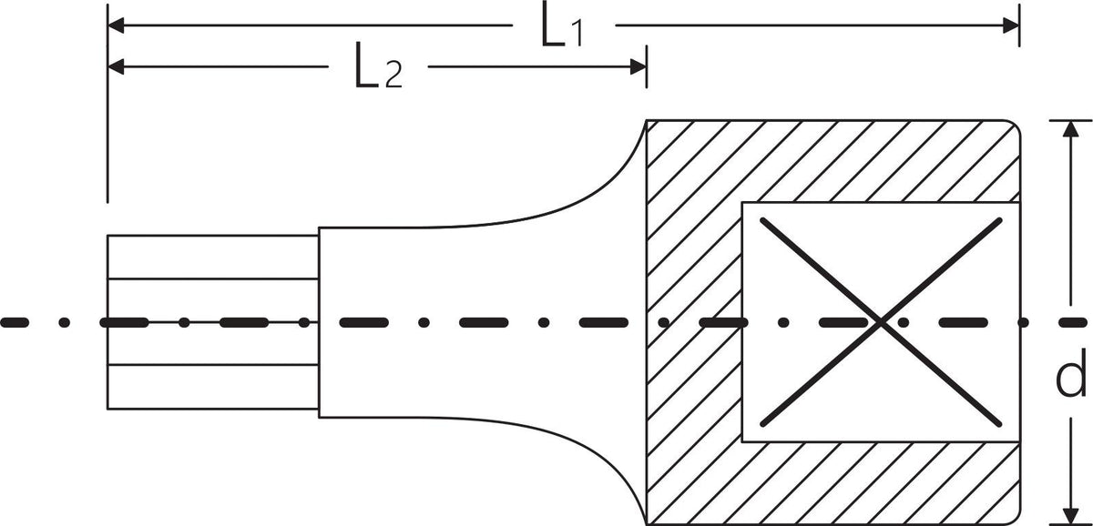 STAHLWILLE Steckschlüsseleinsatz 44 K 1/4 Zoll Innen-6-kant 3 mm Länge 28 mm