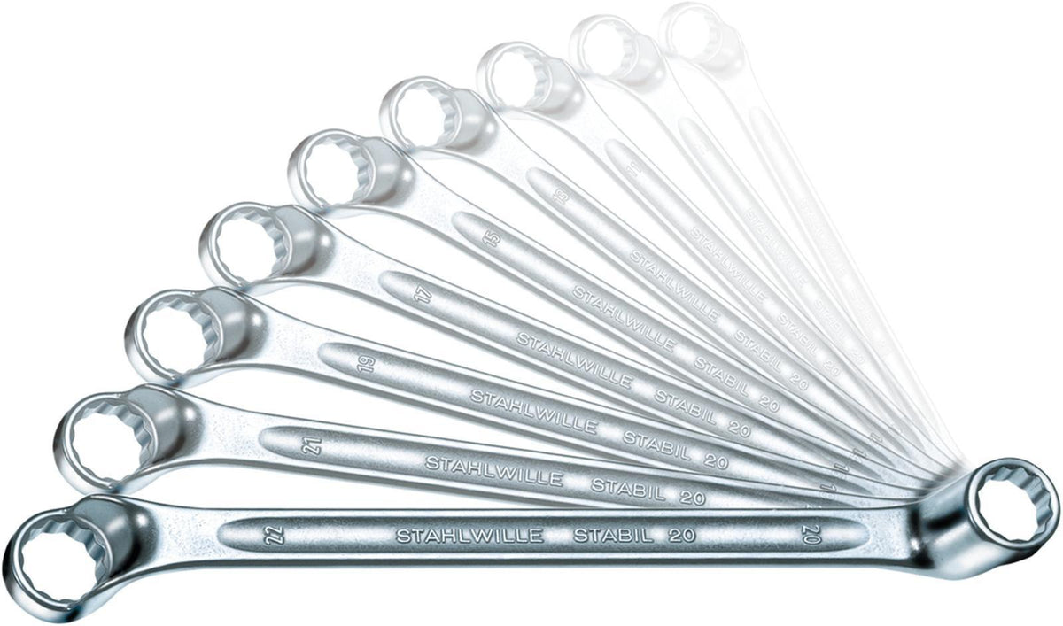 STAHLWILLE Doppelringschlüsselsatz 8-teilig SW 6-22 mm tief gekröpft