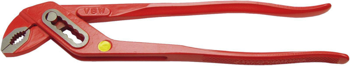 VBW Wasserpumpenzange 150 mm, Spannweite 17 mm, poliert, rot, kordiert, DIN ISO 8976