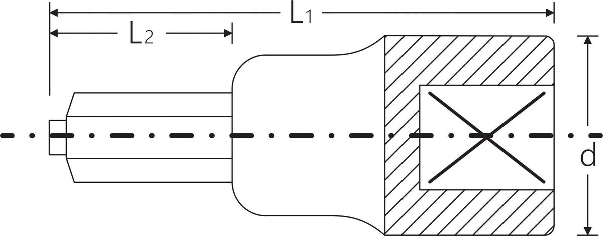 STAHLWILLE Steckschlüsseleinsatz 54 IC 1/2 Zoll Innen-6-kant mit Zapfen SW 5 mm