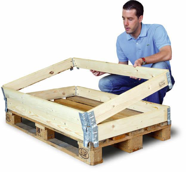 TRANSPAK Holzaufsatzrahmen für Europalette 1200x800x300 mm – faltbar, IPPC-ISPM-15