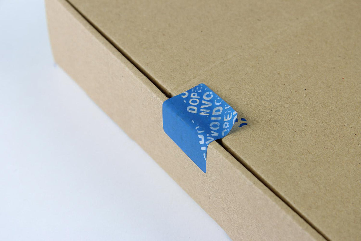 TRANSPAK Sicherheitsetiketten 38x32mm blau 500St./Rolle – SECURITY VOID