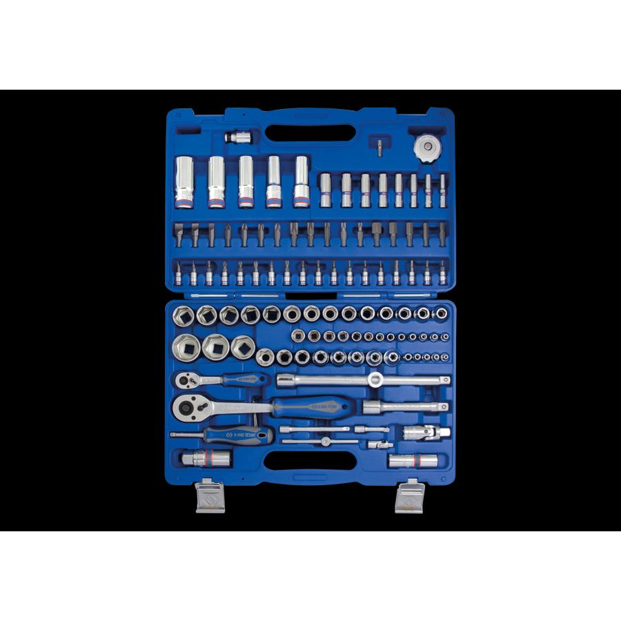 KING TONY Profi-Werkzeuge - 1/4"+ 1/2" Steckschlüssel-Schraubendreher-Set - 110 tlg. 7511MR