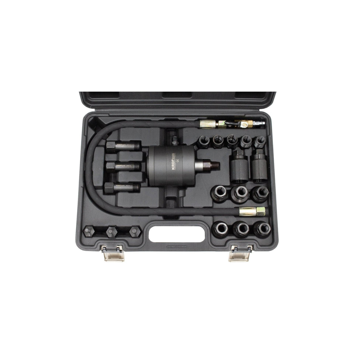 KROFtools 21tlg Diesel Einspritzdüsen Abzieher Pneumatischer Injektor Abzieher - Adapter Bosch Delphi Denso Siemens. Zum Demontieren festsitzender Einspritzdüsen & Glühkerzen. - Tools.de TP Profishop GmbH