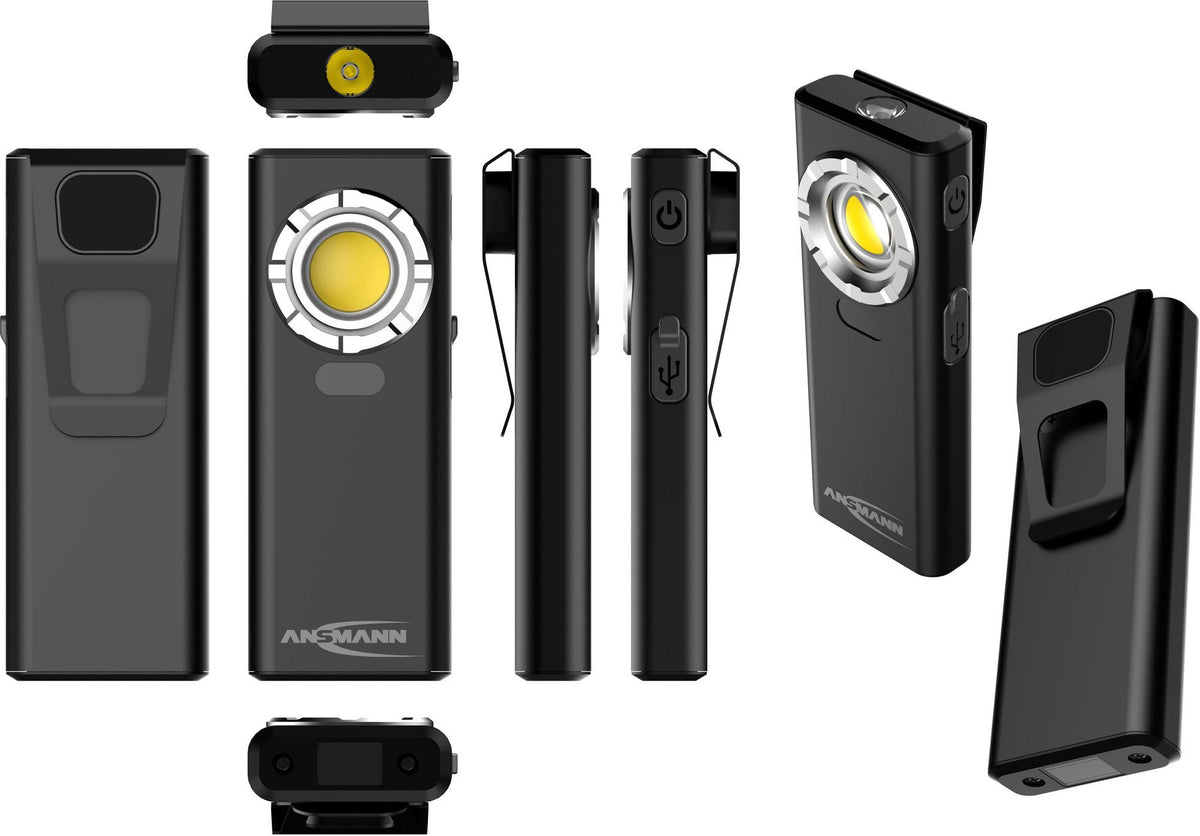 ANSMANN LED-Akkuhandleuchte 1200 lm, IPX6, Distanzsensor, 3 Stufen, USB-C