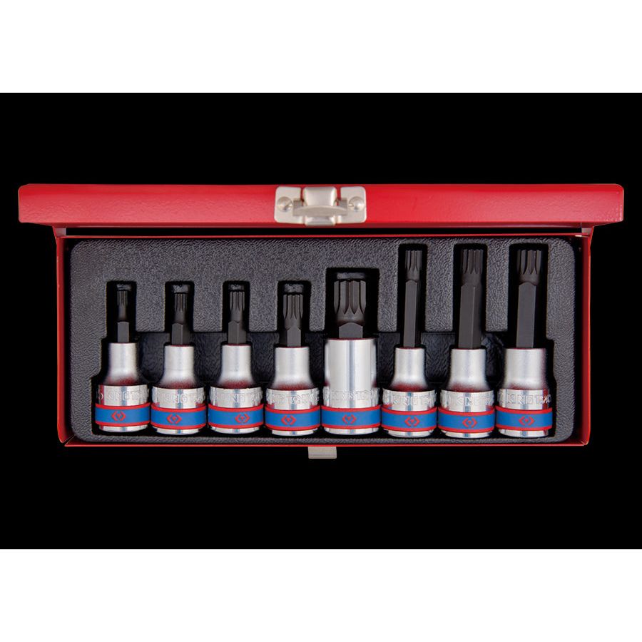 KING TONY Profi-Werkzeuge - 1/2" XZN® Steckschlüssel-Set, lang und kurz - 8 tlg. 4128PR